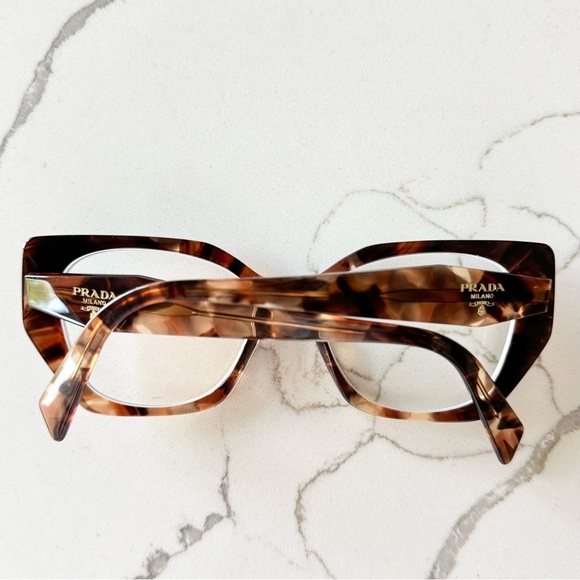 Caramel Tortoise rX Eyeglass Frames by PRADA - Picture 5 of 15